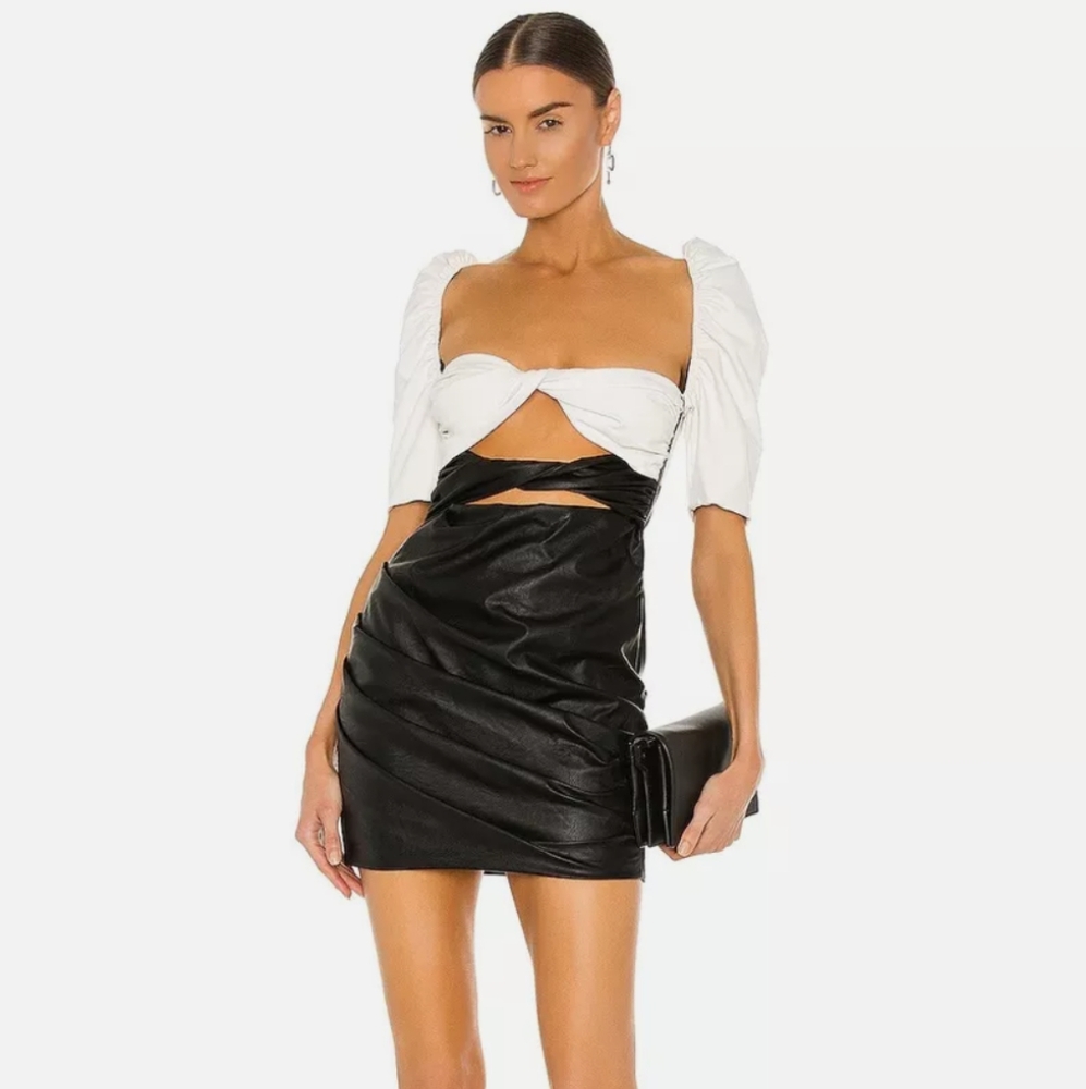 The Bar Monochrome Textured Dress